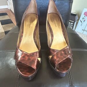 Marc Fisher Brown Peep Toe Heels